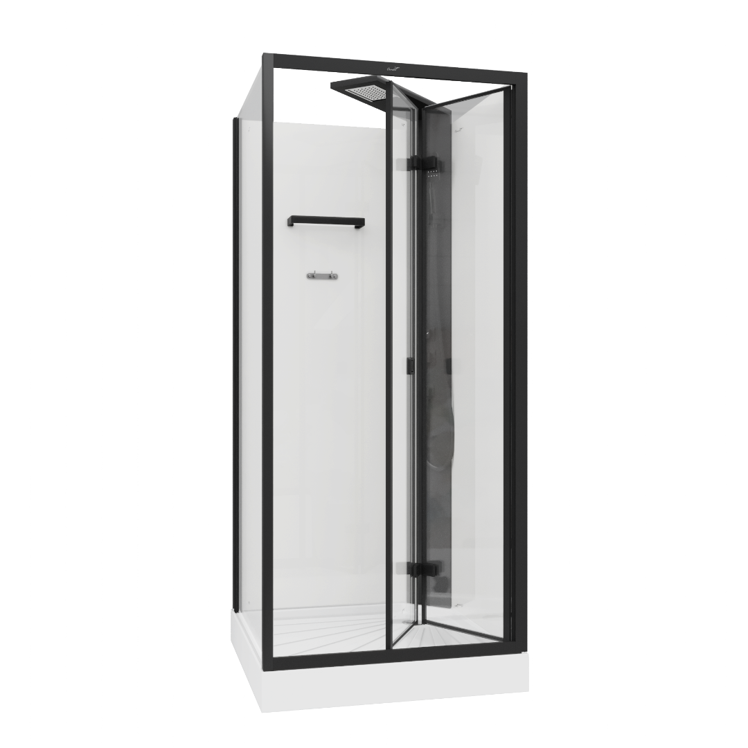 Душевая кабина Ceruttispa 90x90 BELLA901B без крыши стекло прозрачное профиль черный 68310₽