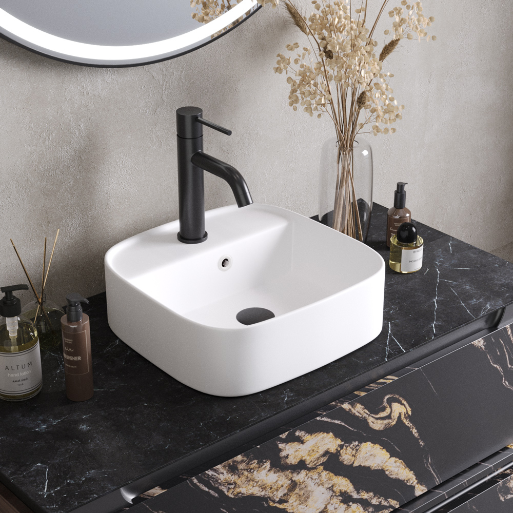 Раковина накладная Cezares 39 см CZR-6615-BO белая матовая 12390₽