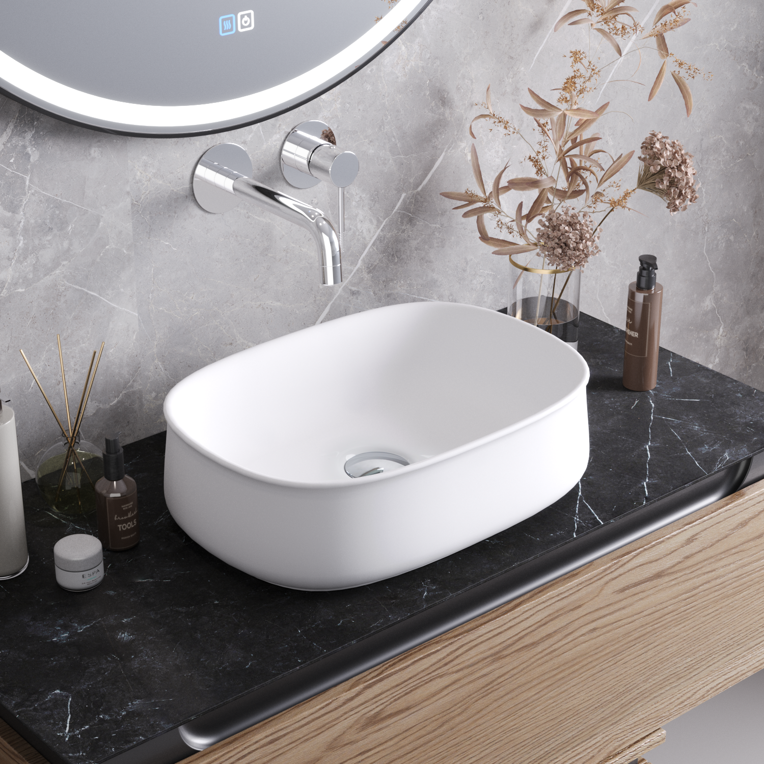 Раковина накладная Cezares 46 см CZR-6605 белая 8240₽