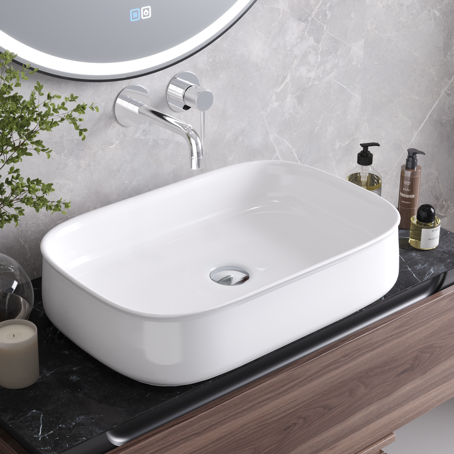 Раковина накладная Cezares 56 см CZR-6582 белая 9870₽