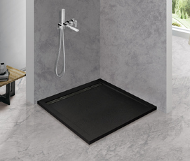 Фото Душевой поддон из искусственного мрамора Cezares 90x90 TRAY-AS-A-90-30-NERO чёрный матовый