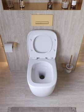 Фото Унитаз подвесной Cezares COMFORT CZR-380-TH-TOR/SC безободковый, белый, с крышкой микролифт