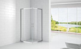 Душевой уголок Cezares Eco 80х80 Eco-O-A-2-80-C-Cr без поддона, стекло прозрачное, профиль хром