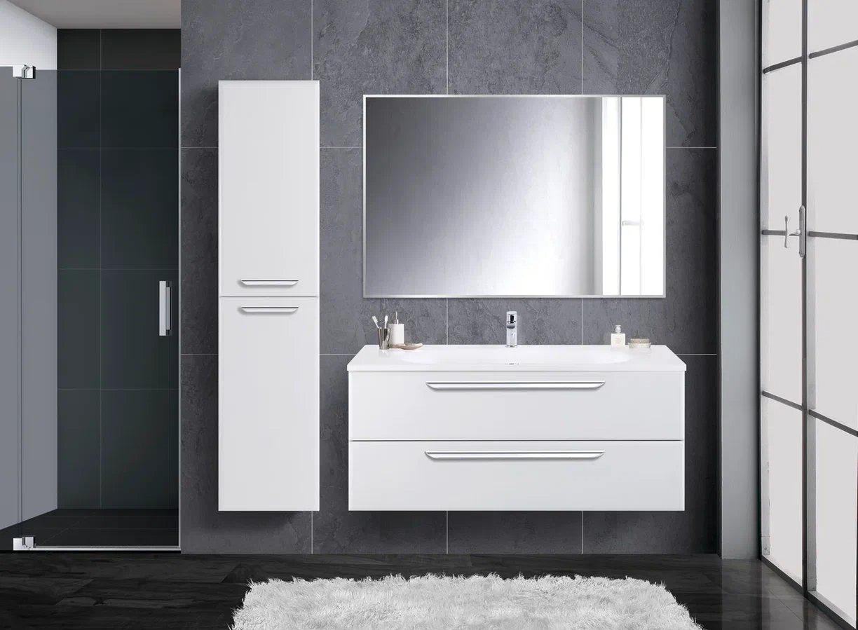 Мебель для ванной Cezares Eco 120 Bianco Lucido, цвет белый ECO-1200-2C-SO-BL - фото 1