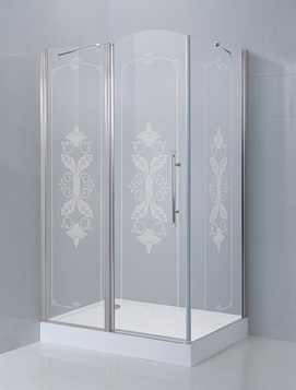 Душевой уголок Cezares Giubileo 100х100 GIUBILEO-AH-11-100-CP-Cr-L прозрачный с рисунком, профиль хром, без поддона