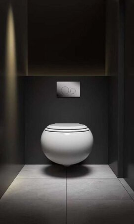 Фото Унитаз подвесной Cezares Grande-Tor CZR-308-TH-TOR/SC безободковый, белый, с крышкой микролифт