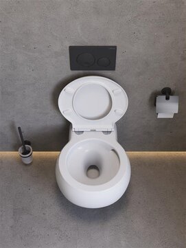 Фото Унитаз подвесной Cezares Grande-Tor CZR-308-TH-TOR/SC безободковый, белый, с крышкой микролифт