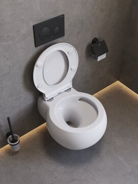 Фото Унитаз подвесной Cezares Grande-Tor CZR-308-TH-TOR/SC безободковый, белый, с крышкой микролифт