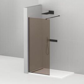 Душевая перегородка Cezares Liberta 120x195 LIBERTA-L-1-120-BR-NERO стекло бронза, профиль черный