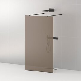 Душевая перегородка Cezares Liberta 120x195 LIBERTA-L-2-120-BR-NERO стекло бронза, профиль черный