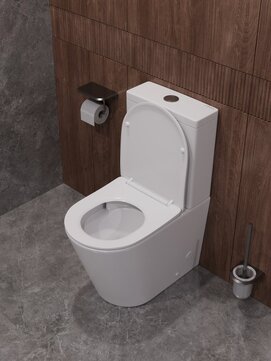 Фото Унитаз напольный Cezares LINER CZR-6726-CP-TOR/SC безободковый, белый, с крышкой микролифт