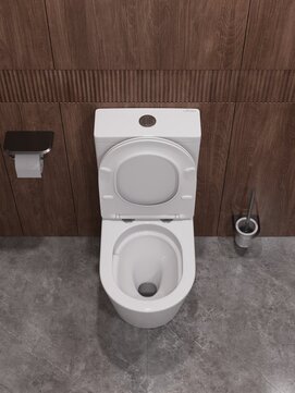 Фото Унитаз напольный Cezares LINER CZR-6726-CP-TOR/SC безободковый, белый, с крышкой микролифт