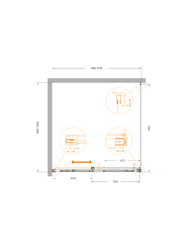 Фото Душевой уголок Cezares PLANE 100x100 PLANE-A-1-100-C-IN стекло прозрачное, профиль  сатин