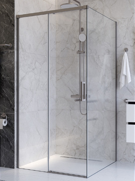 Фото Душевой уголок Cezares PLANE 100x100 PLANE-A-1-100-C-IN стекло прозрачное, профиль  сатин