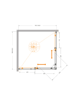 Фото Душевой уголок Cezares PLANE 100x100 PLANE-A-2-100-C-IN стекло прозрачное, профиль  сатин