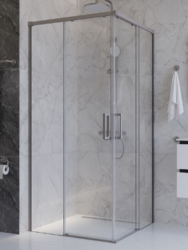 Фото Душевой уголок Cezares PLANE 100x100 PLANE-A-2-100-C-IN стекло прозрачное, профиль  сатин