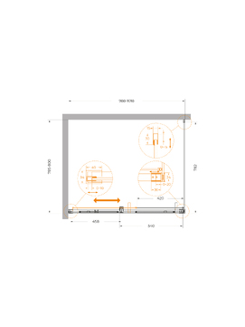 Фото Душевой уголок Cezares PLANE 100x80 PLANE-AH-1-100/80-C-IN стекло прозрачное, профиль  сатин