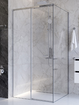 Фото Душевой уголок Cezares PLANE 100x90 PLANE-AH-1-100/90-C-CR стекло прозрачное, профиль  хром