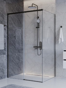 Фото Душевой уголок Cezares PLANE 110x100 PLANE-AH-1-110/100-C-GM стекло прозрачное, профиль  оружейная сталь