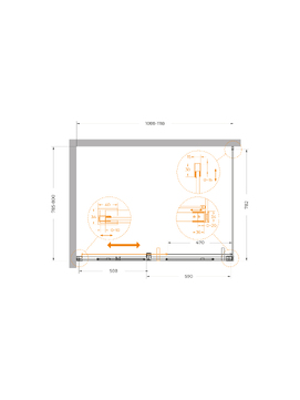 Фото Душевой уголок Cezares PLANE 110x80 PLANE-AH-1-110/80-C-IN стекло прозрачное, профиль  сатин