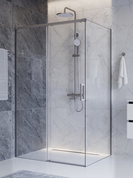 Фото Душевой уголок Cezares PLANE 110x80 PLANE-AH-1-110/80-C-IN стекло прозрачное, профиль  сатин