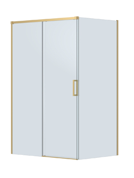 Фото Душевой уголок Cezares PLANE 130x90 PLANE-AH-1-130/90-C-BORO стекло прозрачное, профиль  брашированное золото