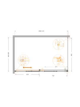 Фото Душевой уголок Cezares PLANE 140x90 PLANE-AH-1-140/90-C-GM стекло прозрачное, профиль  оружейная сталь