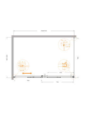 Фото Душевой уголок Cezares PLANE 150x100 PLANE-AH-1-150/100-C-CR стекло прозрачное, профиль  хром