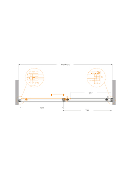 Фото Душевая дверь в нишу Cezares PLANE 150x195 PLANE-BF-1-150-C-BORO стекло прозрачное, профиль брашированное золото