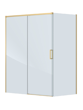Фото Душевой уголок Cezares PLANE 150x90 PLANE-AH-1-150/90-C-BORO стекло прозрачное, профиль  брашированное золото