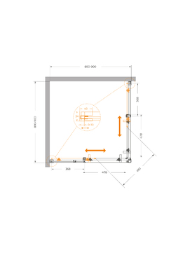 Фото Душевой уголок Cezares PLANE 90x90 PLANE-A-2-90-C-CR стекло прозрачное, профиль  хром