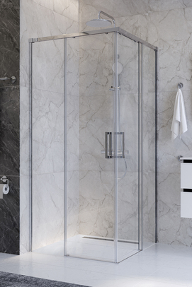Фото Душевой уголок Cezares PLANE 90x90 PLANE-A-2-90-C-CR стекло прозрачное, профиль  хром