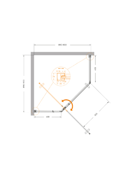 Фото Душевой уголок Cezares PLANE 90x90 PLANE-P-1-90-C-CR стекло прозрачное, профиль хром