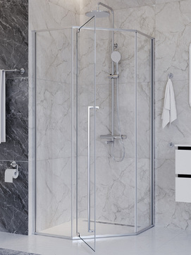 Фото Душевой уголок Cezares PLANE 90x90 PLANE-P-1-90-C-CR стекло прозрачное, профиль хром