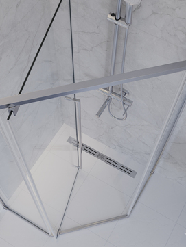Фото Душевой уголок Cezares PLANE 90x90 PLANE-P-1-90-C-CR стекло прозрачное, профиль хром