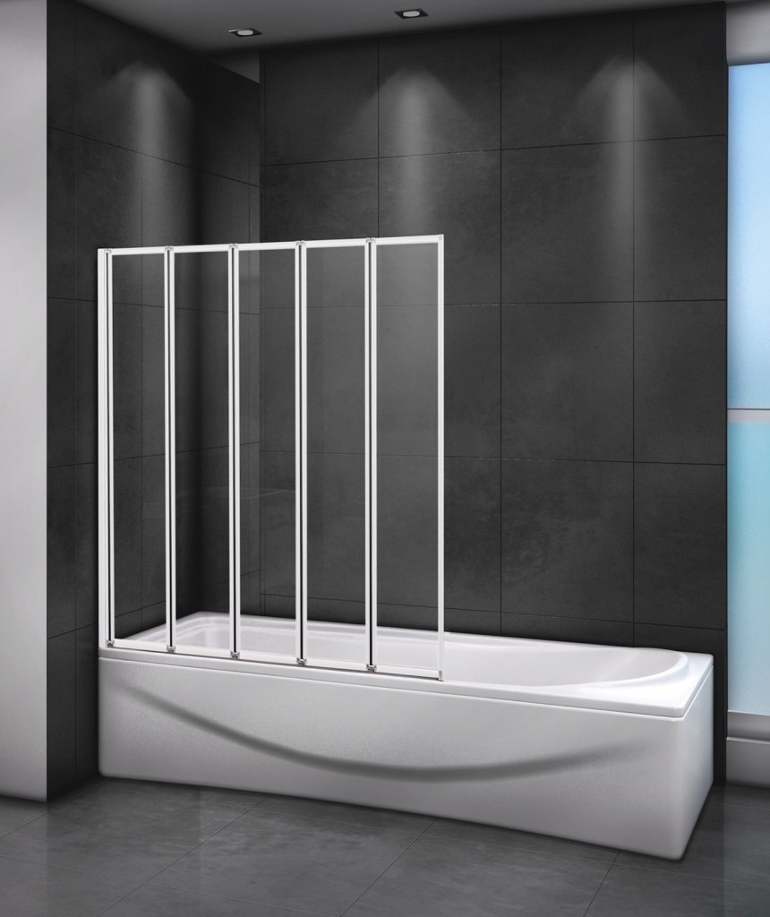 Шторка на ванну Cezares RELAX-V-5 120x140 RELAX-V-5-120/140-P-Bi-R стекло рифленое, правая, цвет серый