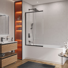 Шторка на ванну Cezares Slider SLIDER-FIX-VF-11-90/150-C-NERO