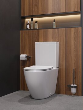 Фото Унитаз напольный Cezares STYLUS CZR-538-CP-TOR/SC безободковый, белый, с крышкой микролифт
