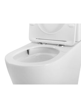 Фото Унитаз напольный Cezares STYLUS CZR-538-CP-TOR/SC безободковый, белый, с крышкой микролифт