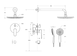 Фото Встраиваемая душевая система Cezares STYLUS STYLUS-DSET-BORO брашированное золото, со смесителем