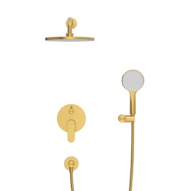 Фото Встраиваемая душевая система Cezares STYLUS STYLUS-DSET-BORO брашированное золото, со смесителем