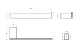 Фото Полотенцедержатель Cezares STYLUS STYLUS-TH02-01 хром