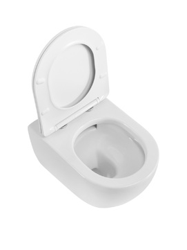 Фото Унитаз подвесной Cezares STYLUS-TOR CZR-546-TH-TOR/SC безободковый, белый, с крышкой микролифт