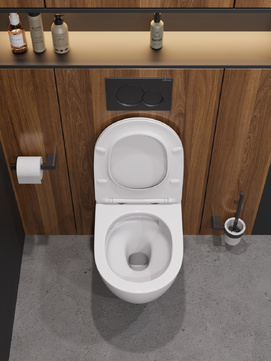 Фото Унитаз подвесной Cezares STYLUS-TOR CZR-546-TH-TOR/SC безободковый, белый, с крышкой микролифт