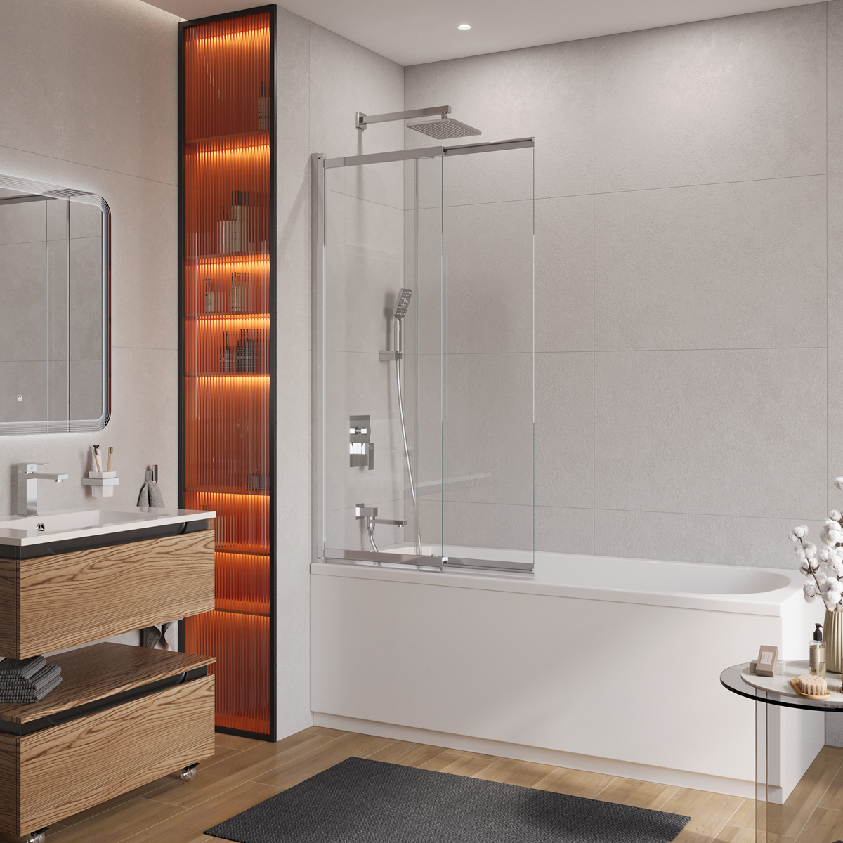 Шторка для ванн Cezares Slider 90x150 прозрачное хром профиль 18160₽