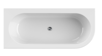 Ванна акриловая Cezares Slim 179х79 см SLIM CORNER-180-80-60-L-NERO-SET со сливом-переливом, белая с черной матовой панелью