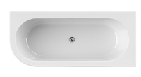 Ванна акриловая Cezares Slim 179х79 см SLIM CORNER-180-80-60-R-NERO-SET со сливом-переливом, белая с черной матовой панелью