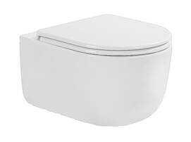 Безободковый подвесной унитаз Charus Elmo Rimless TORNADO EWC700-129W белый, с крышкой микролифт