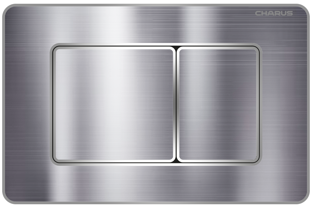 Кнопка для инсталляции Charus Robusto FP.310.GSS.05 глянцевая сталь, цвет серый - фото 1