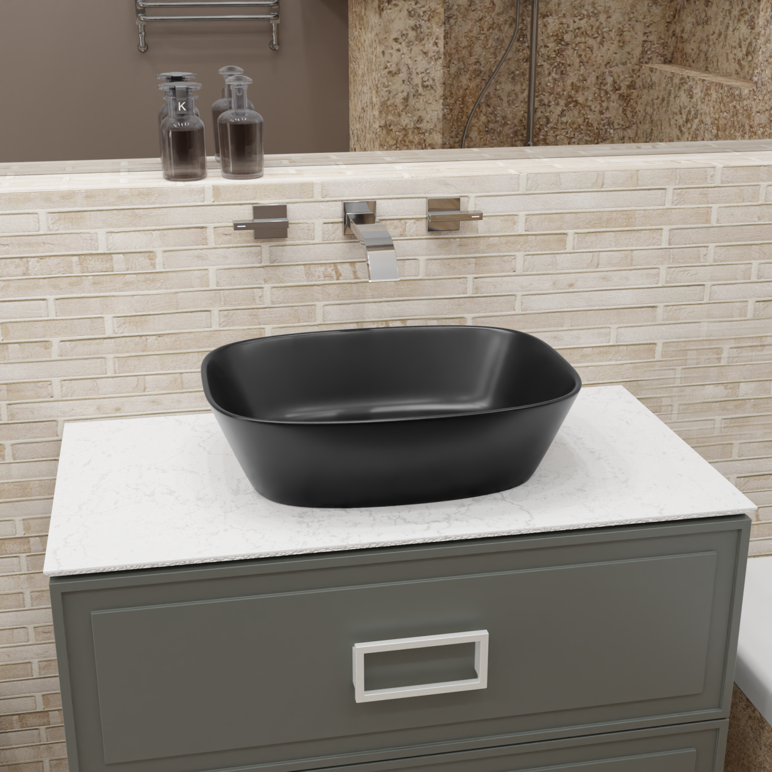 Раковина накладная Charus Stefania 50 см 700-026B черная